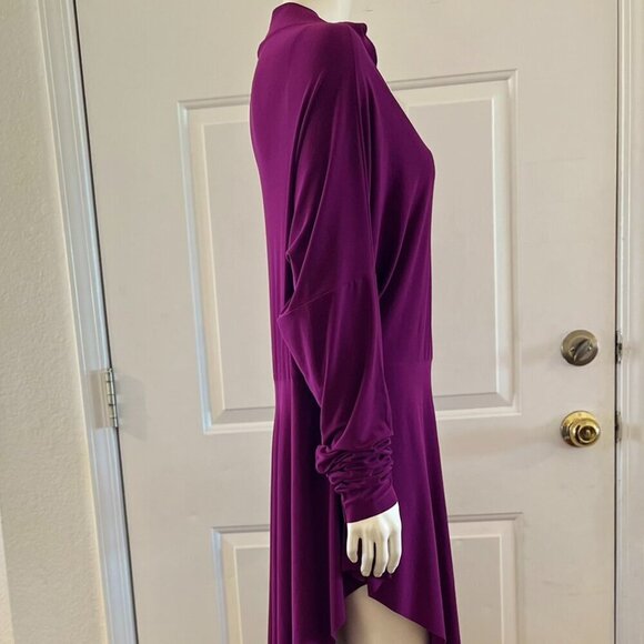 Norma Kamali Raspberry All In One Hi-Low Dress Sz LR - Picture 3 of 15